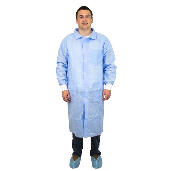 The Safety Zone SMS Lab Coat, 50 Gram, Blue - Large